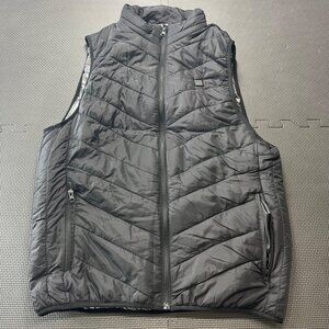 Black Heated Vest With Zipper Pockets Lightweight Insulated Design Size 2XL 100%